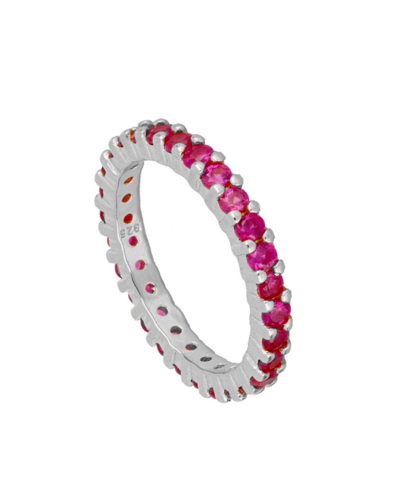 Anillo Shine Rubí Silver