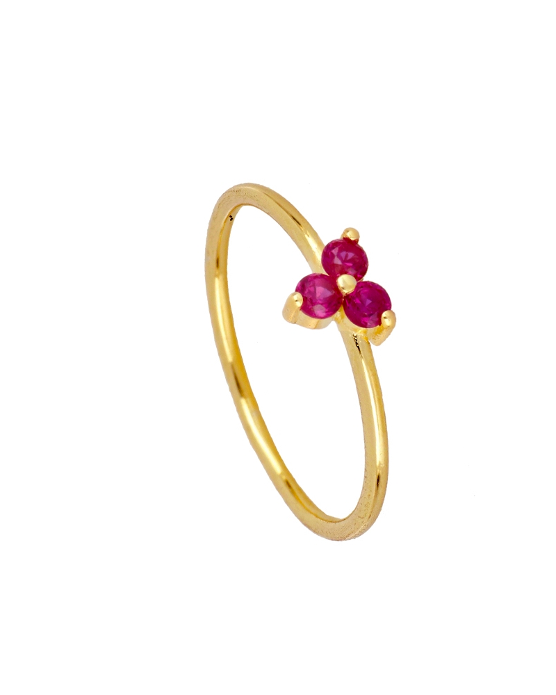 Anillo Flower rubí