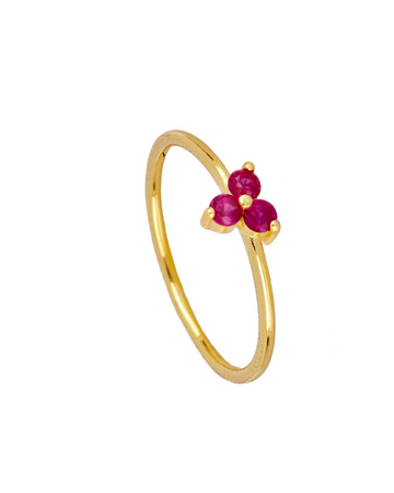 Anillo Flower rubí