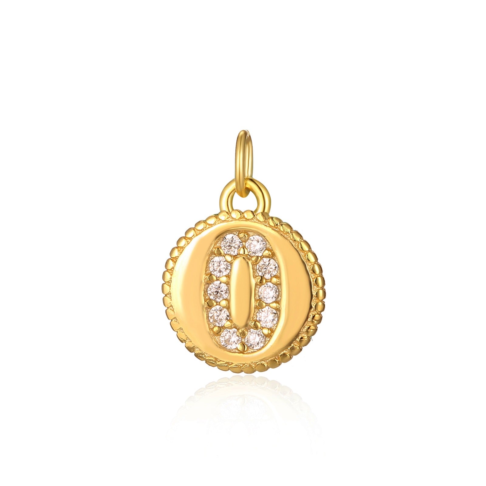 Charm inicial mini plaquita circonitas gold