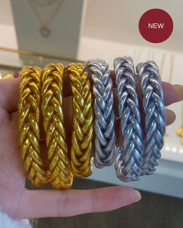 Braided Gold Leaf Bracelets