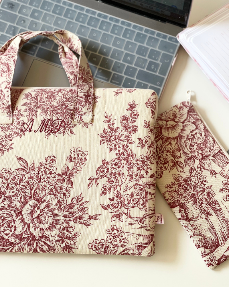 Funda personalizada Toile de jouy con asas