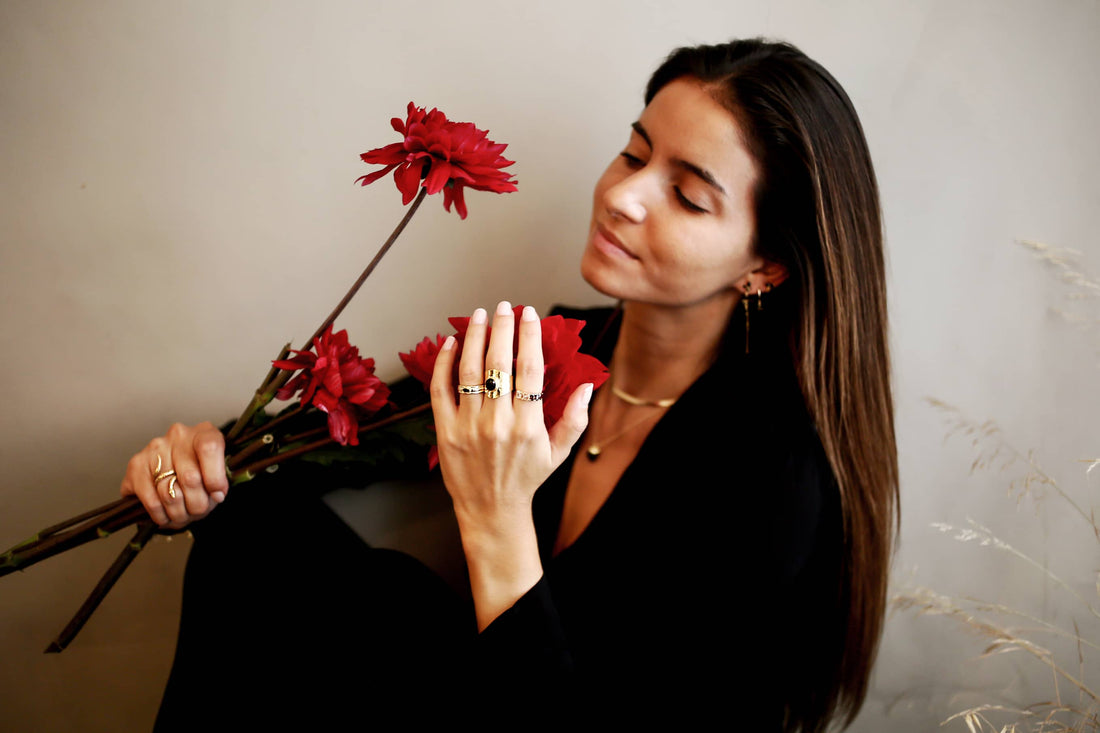 Siena Black silver ring