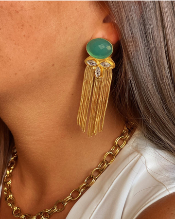 Fringed Chalcedony Earrings