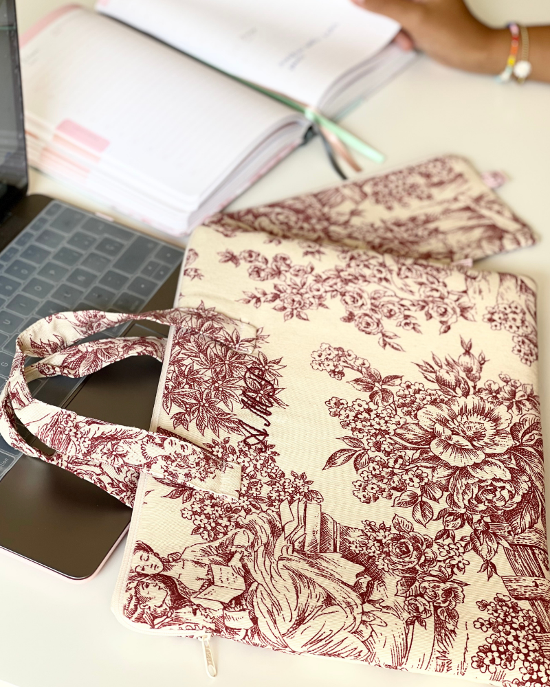 Funda personalizada Toile de jouy con asas