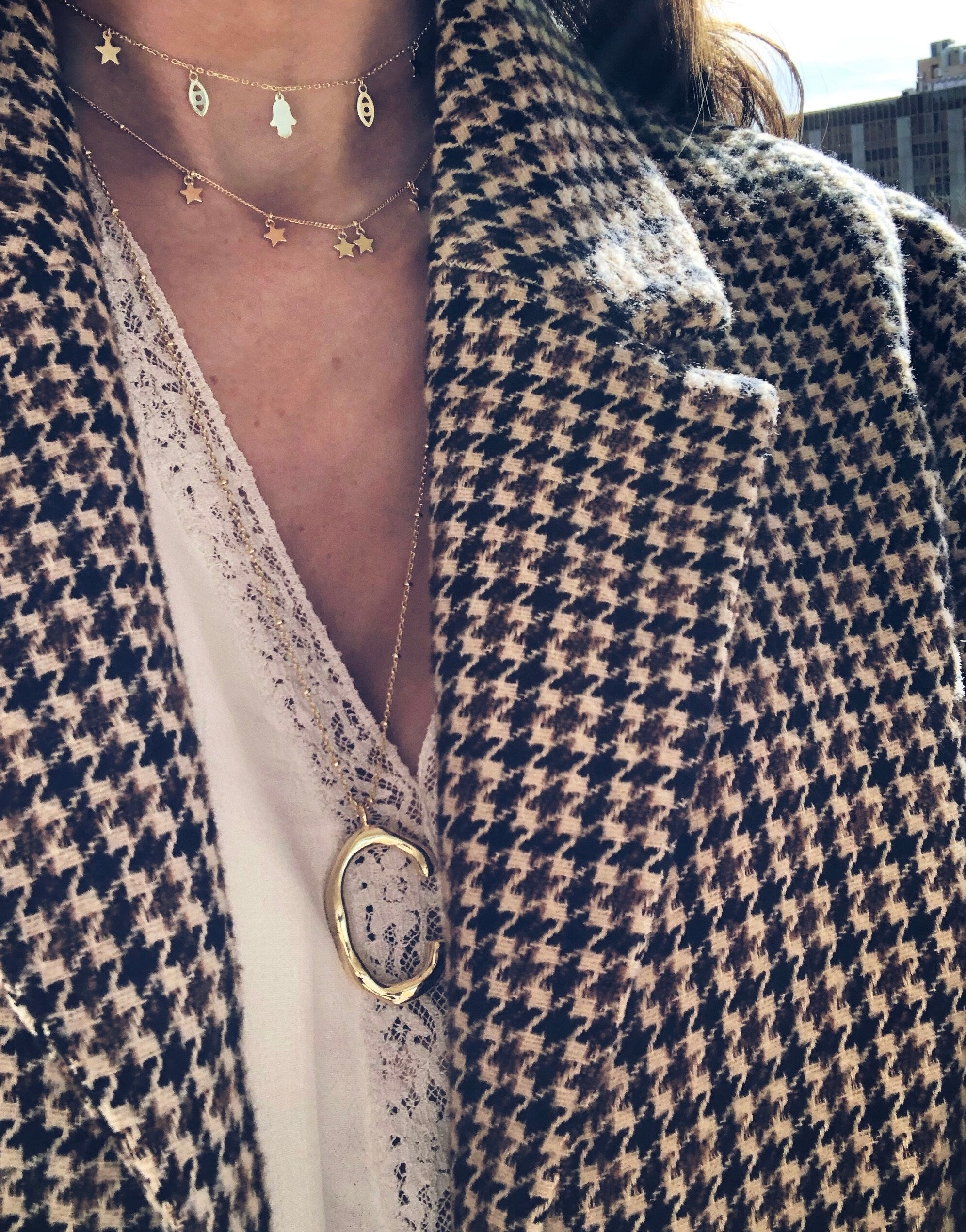COLLAR BIG INITIAL BRASS GOLD