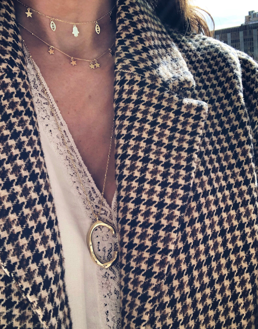 COLLAR BIG INITIAL BRASS SILVER