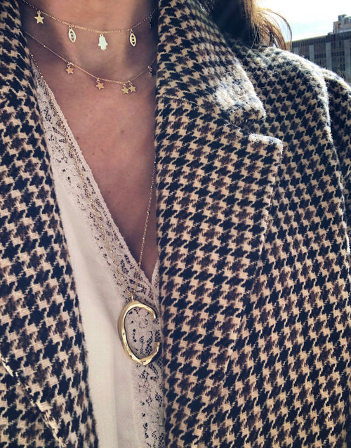 COLLAR BIG INITIAL BRASS SILVER