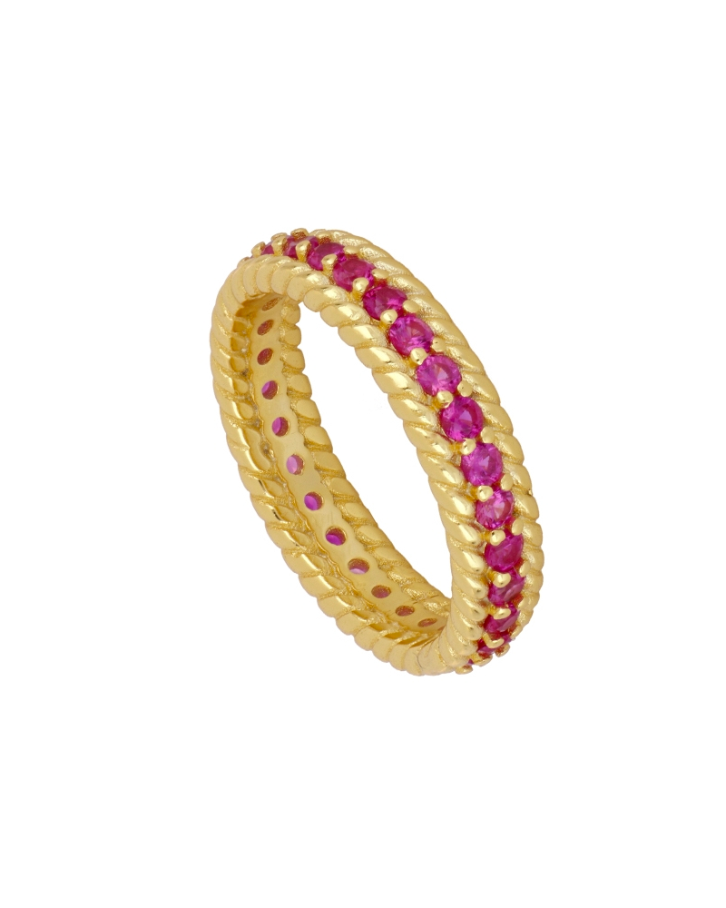 Anillo Trenzado Rubí