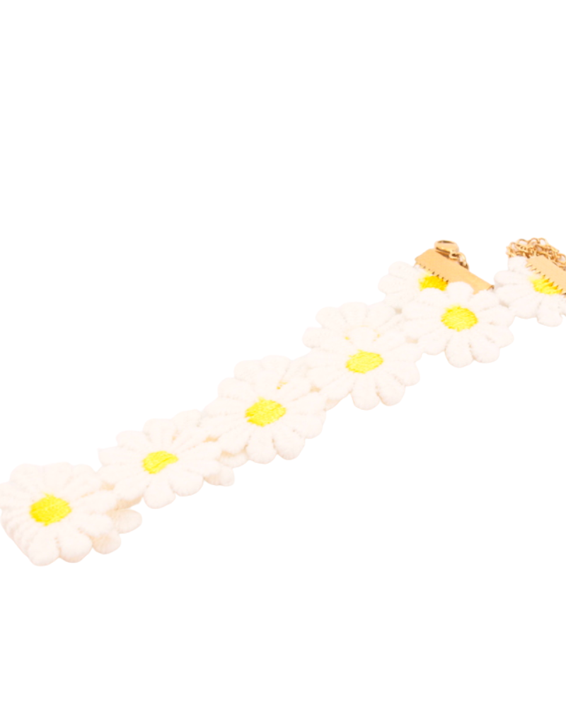 Choker Polo flowers white