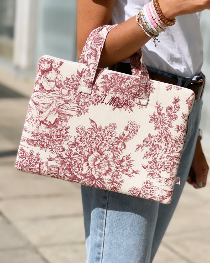 Funda personalizada Toile de jouy con asas