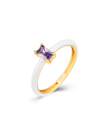 Glass Violet enamel ring