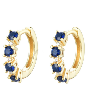 Three sapphire zircon earrings