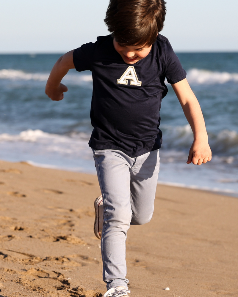 Camiseta personalizada inicial grande niño (3M a 14 años)