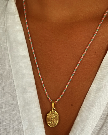 Virgin of Guadalupe Colors Necklace