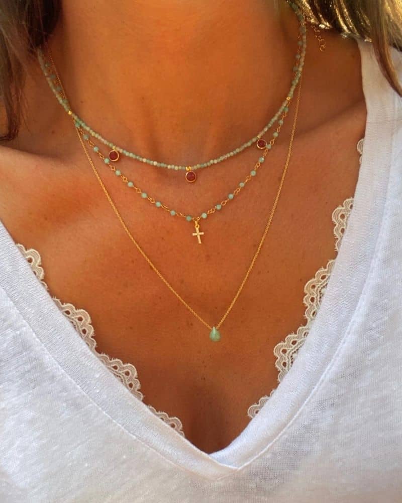 Collar gota amazonita