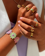 Pulsera Polo flowers White