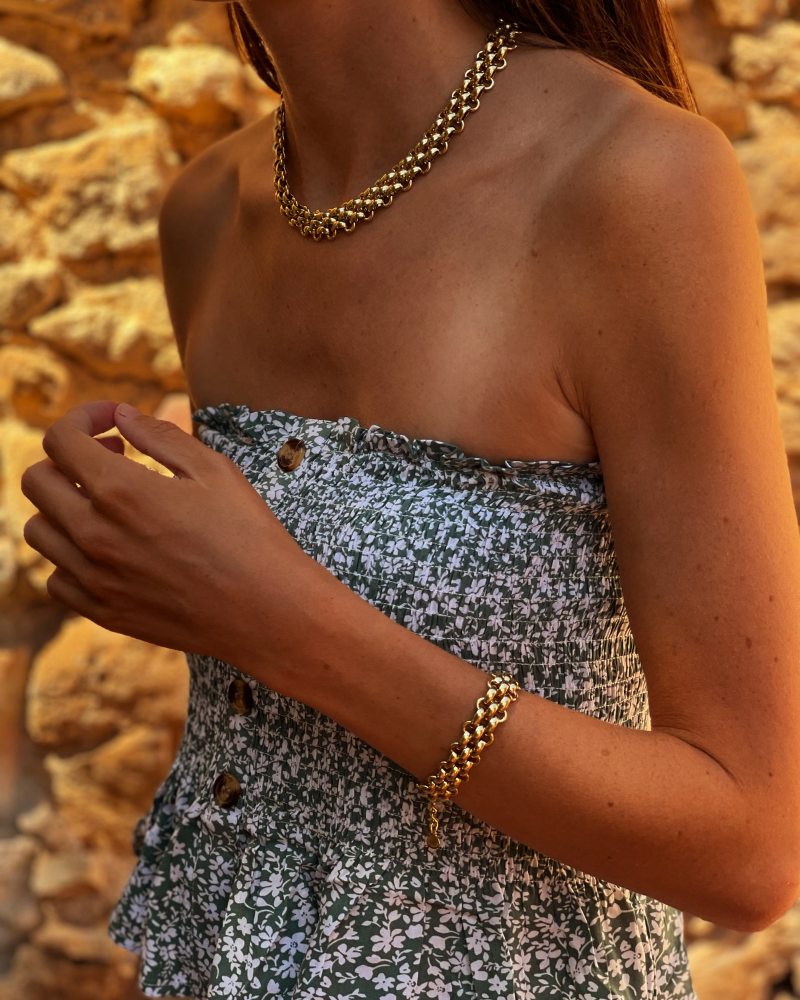 Collar trenza gruesa acero