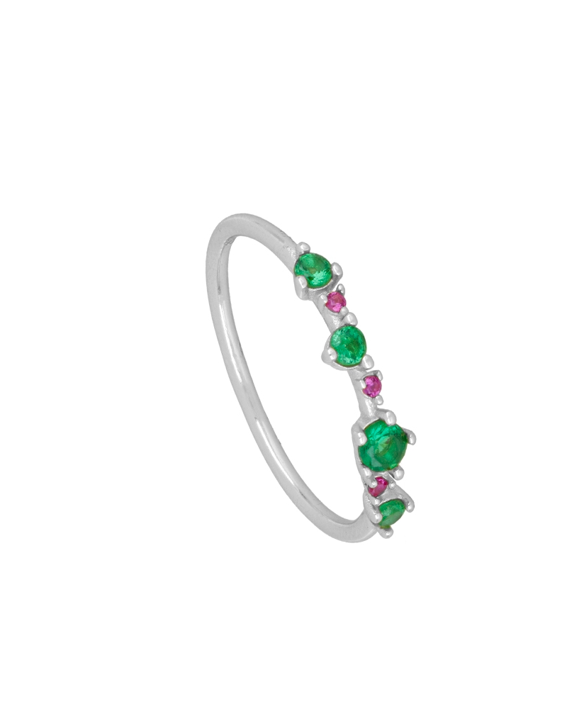 Anillo antracita green Silver