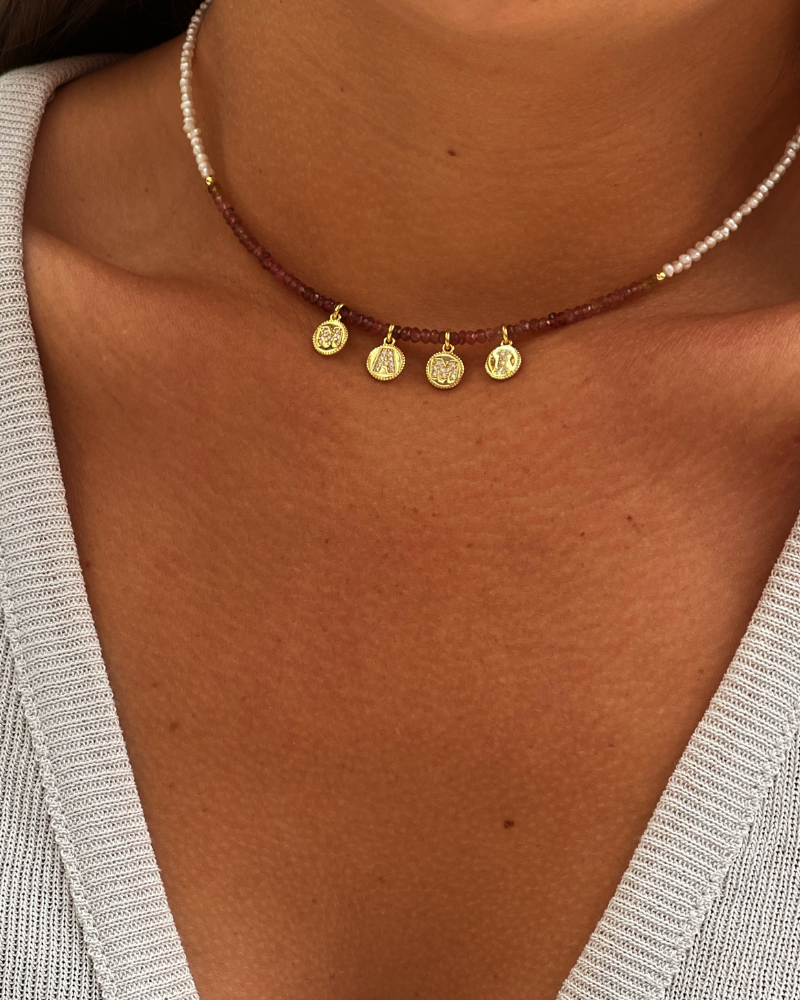 Collar classic turmalina rosé Initials