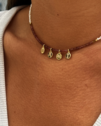 Classic tourmaline rosé Initials necklace