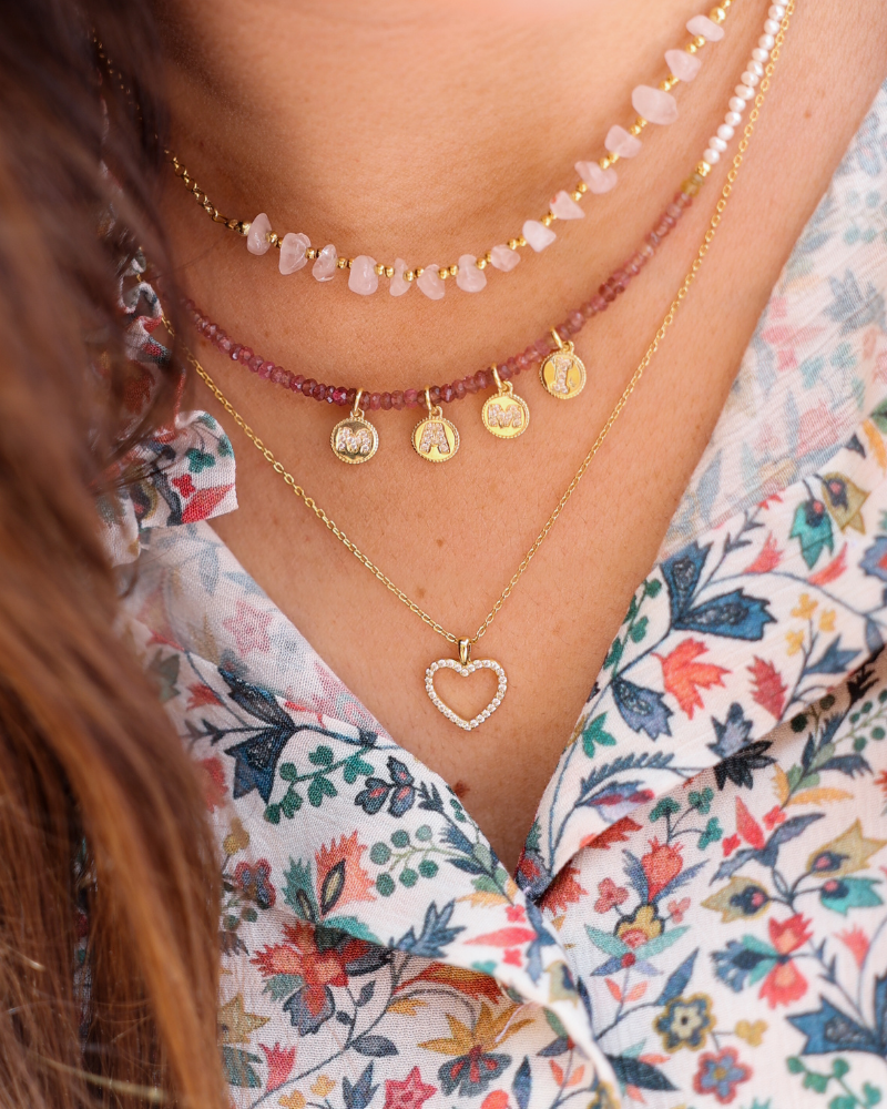 Collar classic turmalina rosé Initials