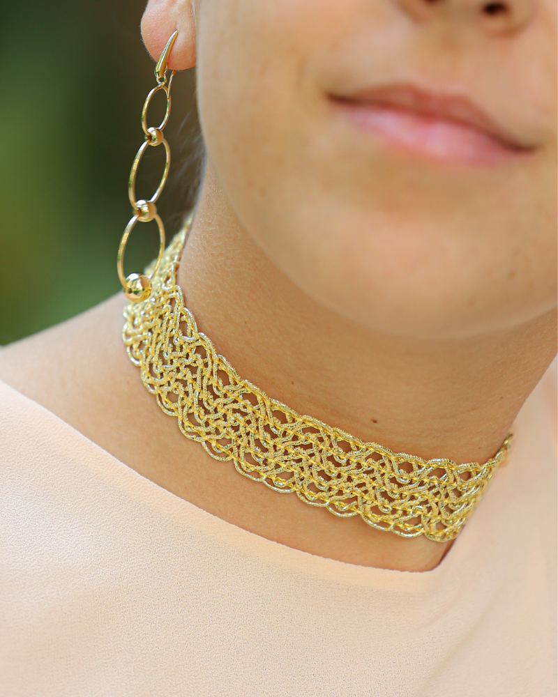 Choker Golden Crochet