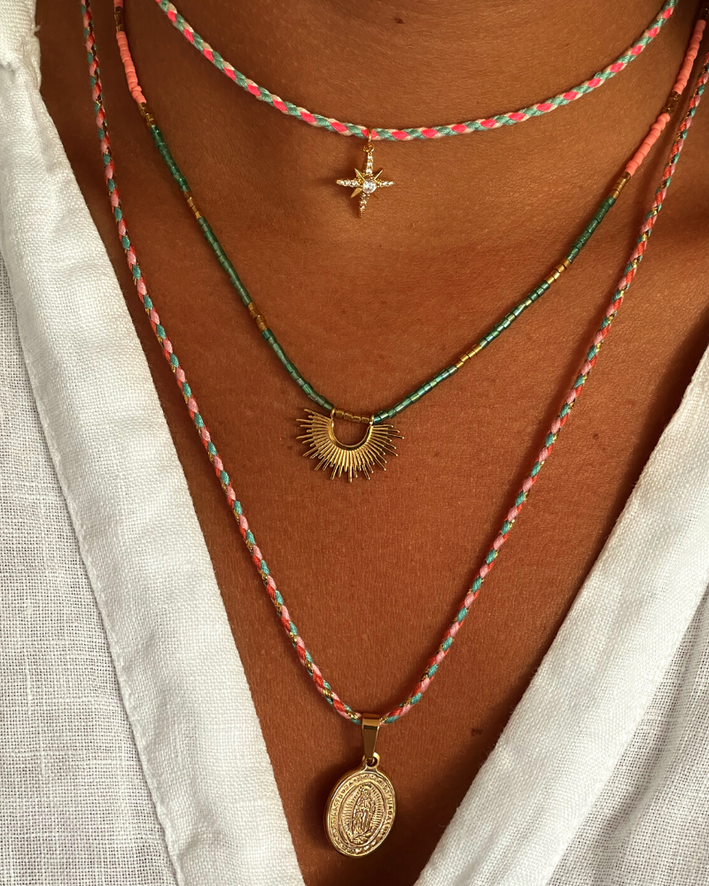 Virgin of Guadalupe Colors Necklace