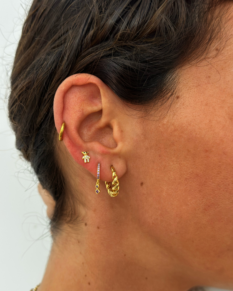 Pendientes double square violet