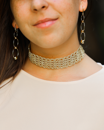 Golden Crochet Choker