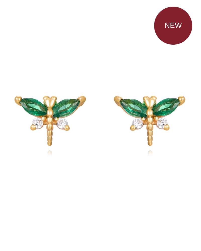 Pendientes mini libélula green