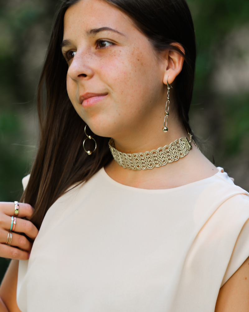 Choker Golden Crochet