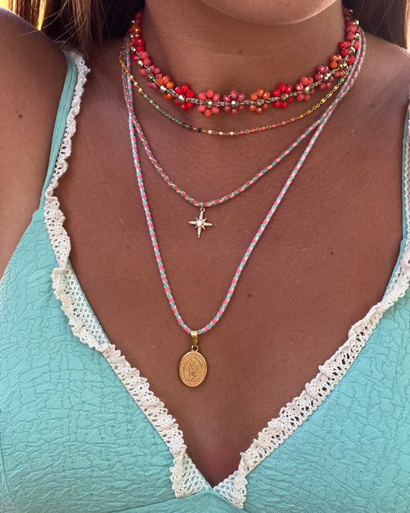 Collar mini rosario enamel multicolor