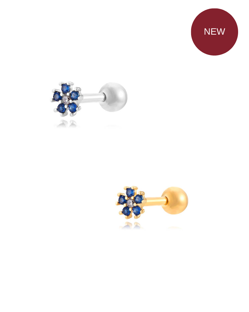 Piercing mini flor zafiro