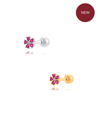 Mini ruby ​​flower piercing