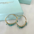 Pendientes Mineral irregular Aguamarina