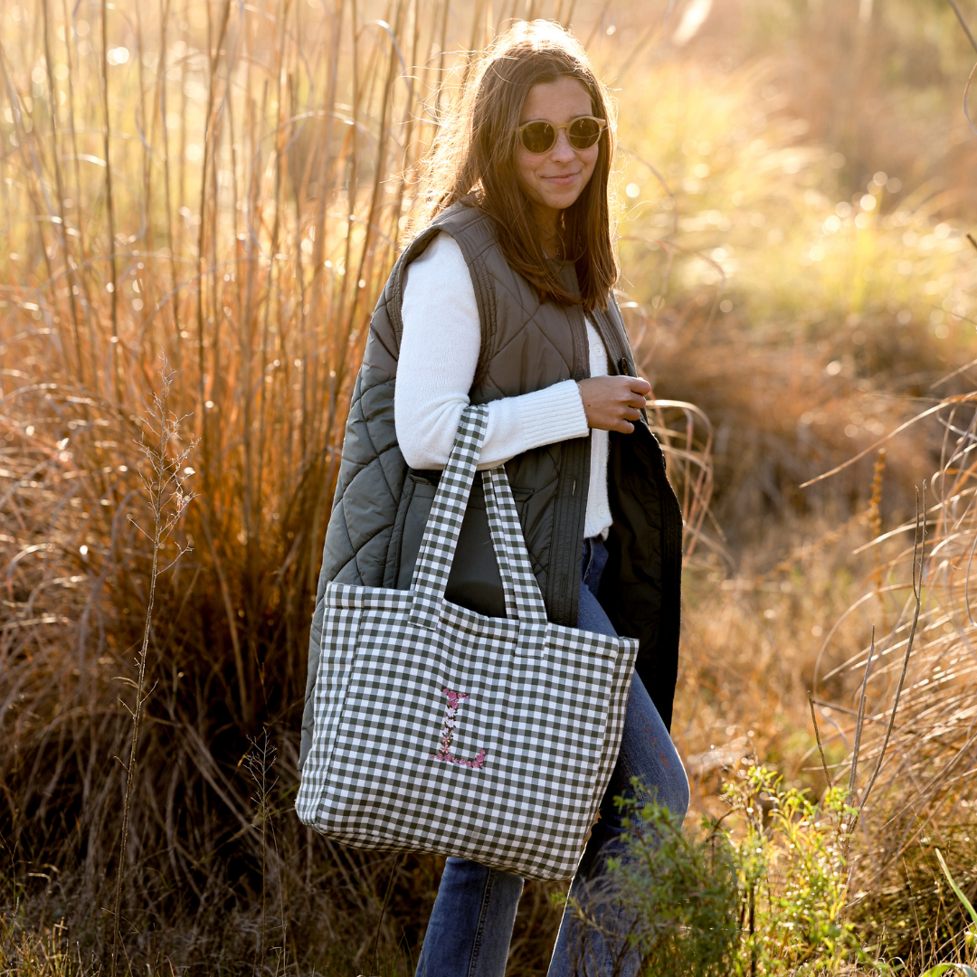 Bolso Vichy Kaki Flowers