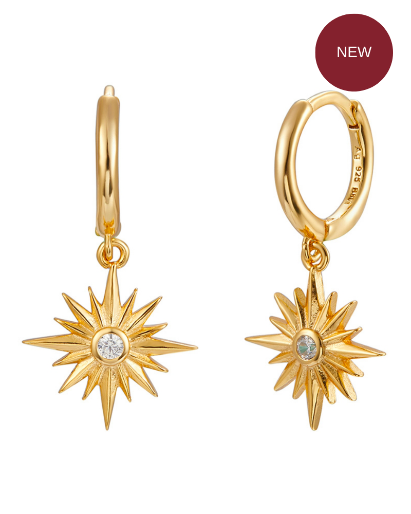 Pendientes star sun white
