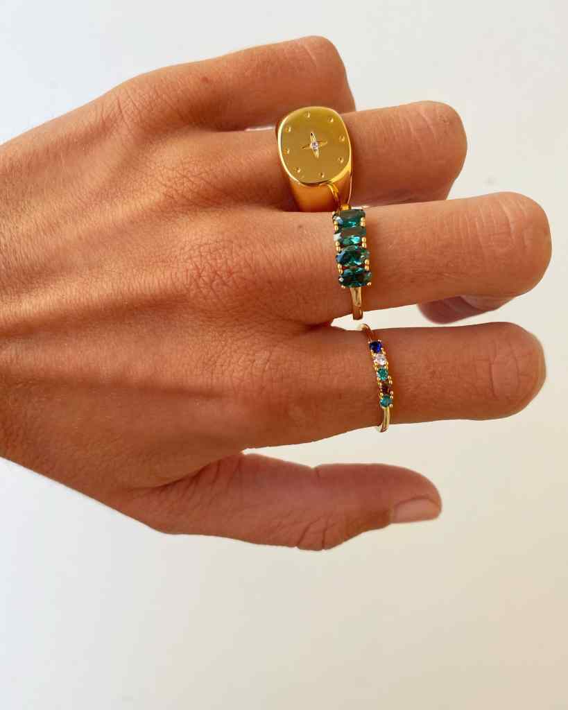 Anillo circonita multicolor