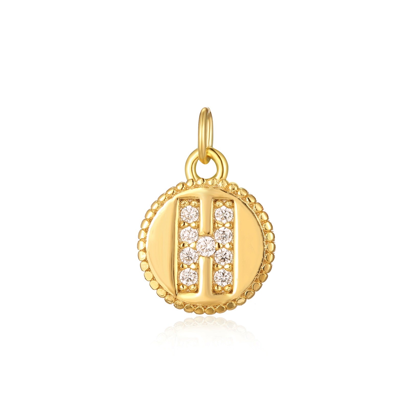 Charm inicial mini plaquita circonitas gold