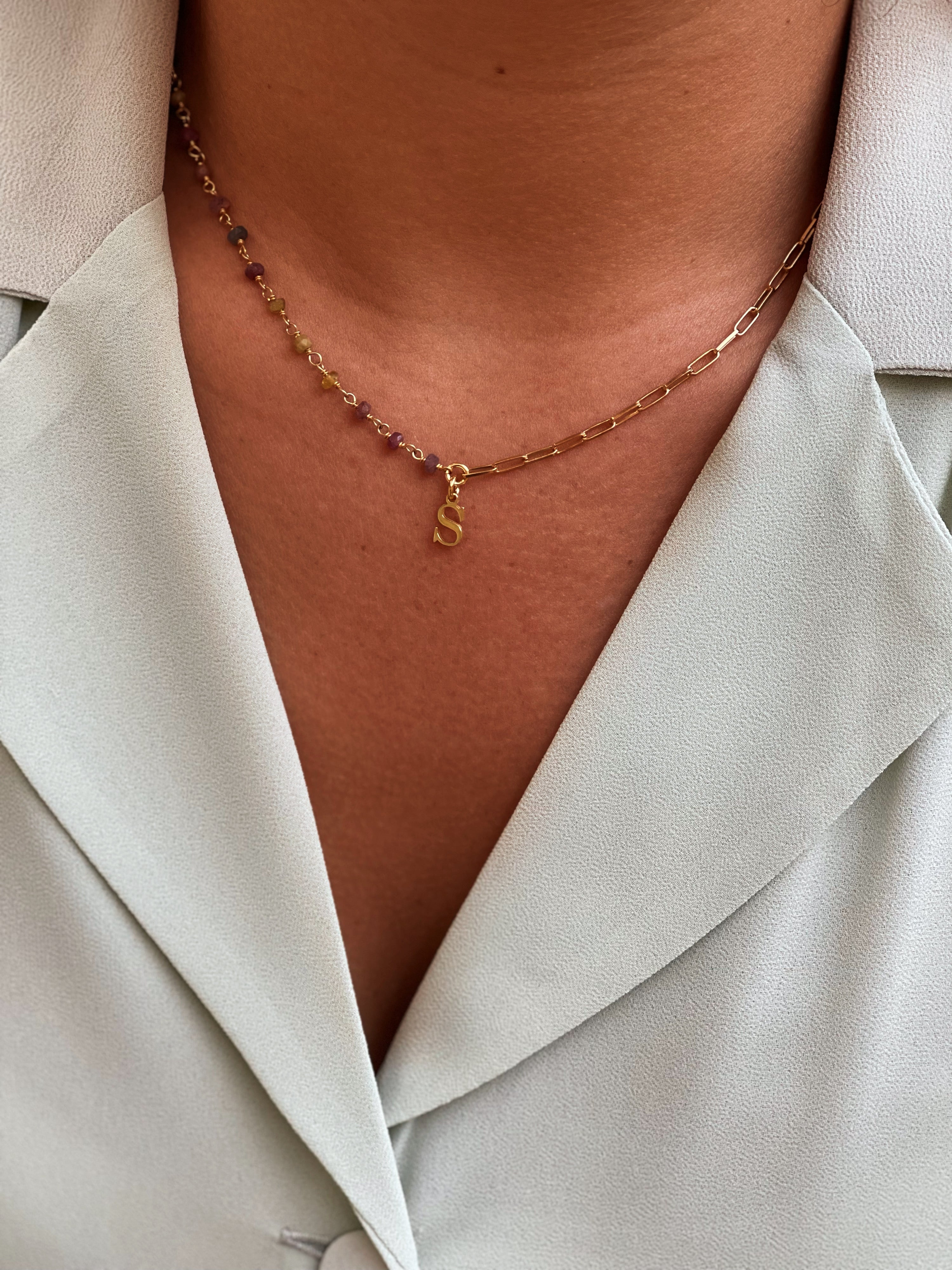 Collar combinado turmalina inicial