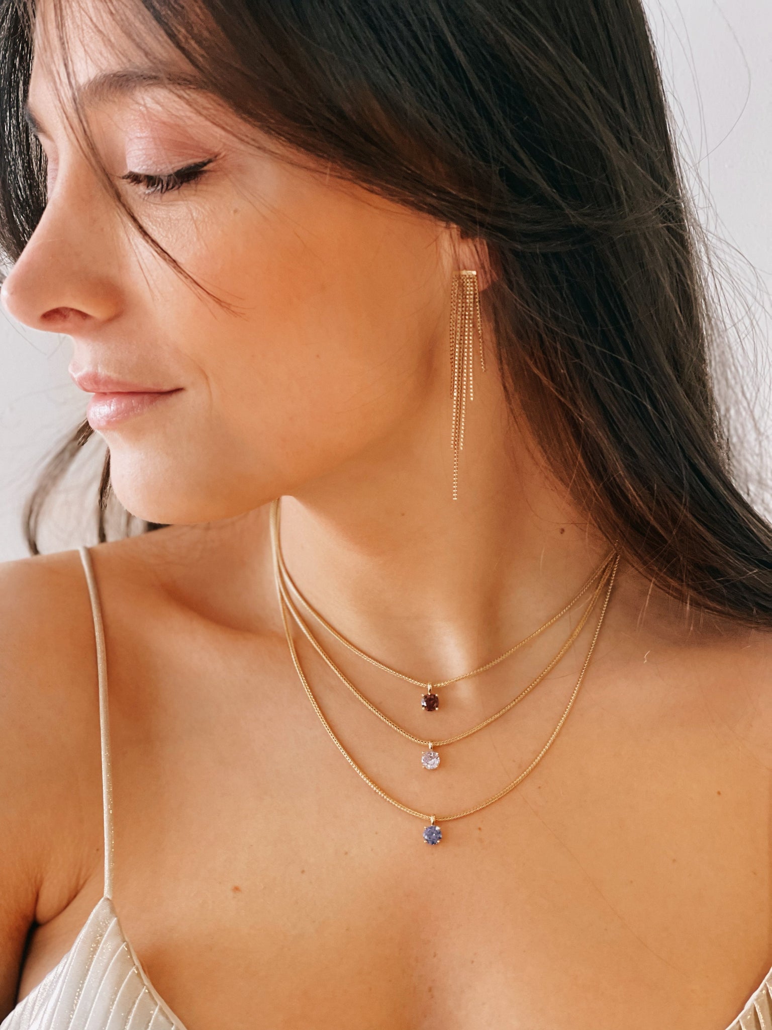 Collar Amuleto Rodolita Gold