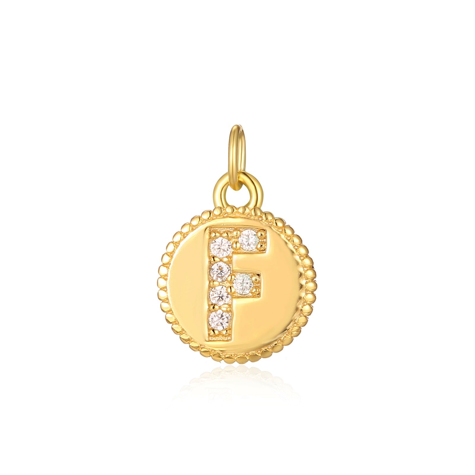 Charm inicial mini plaquita circonitas gold
