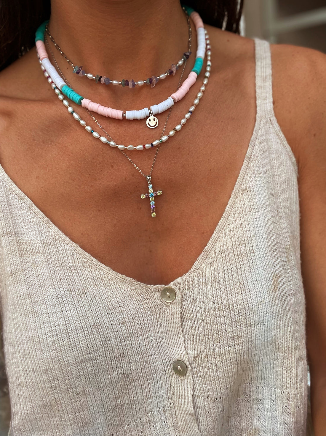 Necklace colors smile Silver