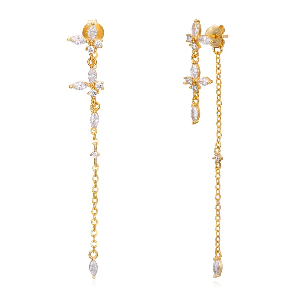 Pendientes long spring White
