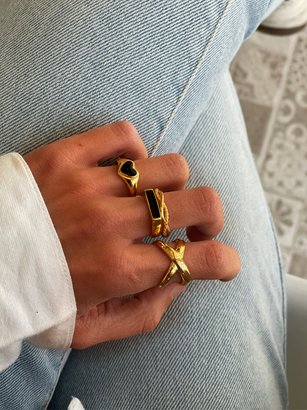Anillo combi trenzado