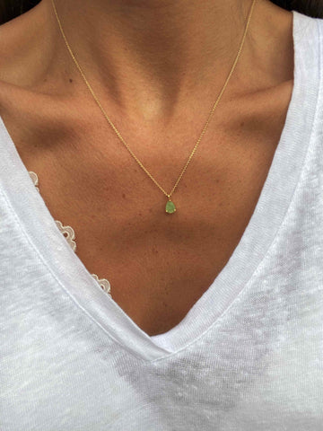 Apple green drop necklace