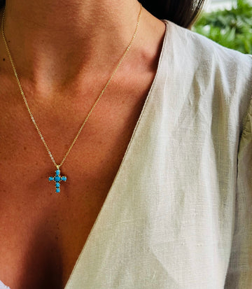 Turquoise Cross Necklace