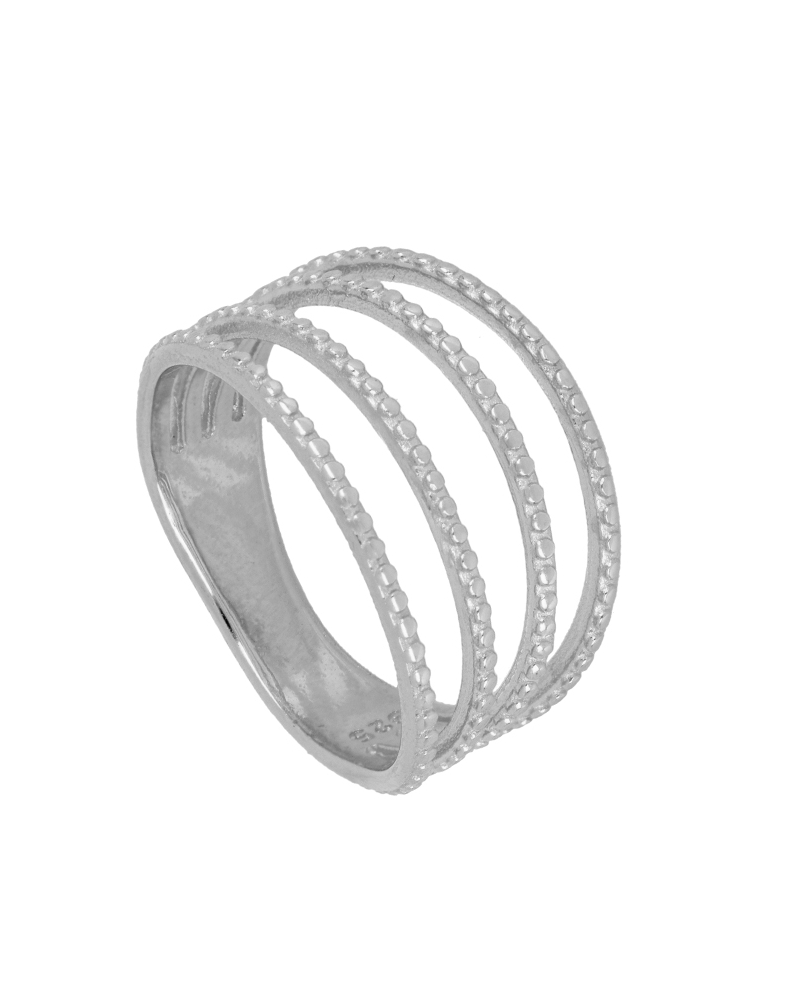 Anillo cuatro franjas Silver