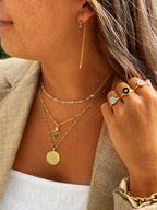 Pendientes long spring White